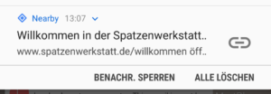 Die Nearby-Notification unter Android